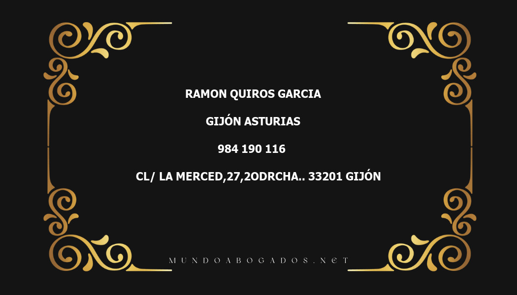 abogado Ramon Quiros Garcia en la localidad de Gijón