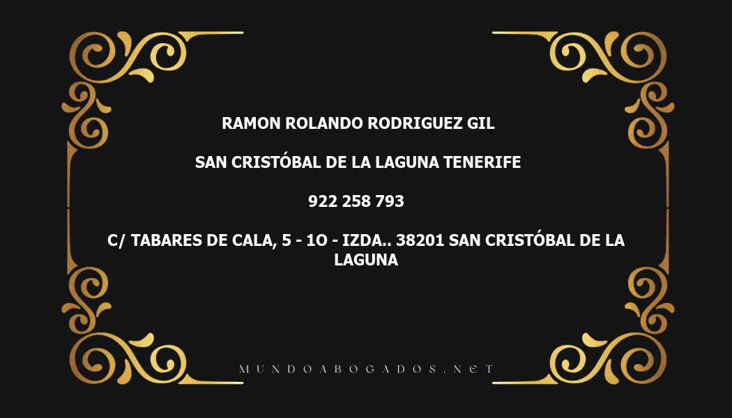 abogado Ramon Rolando Rodriguez Gil en la localidad de San Cristóbal de La Laguna