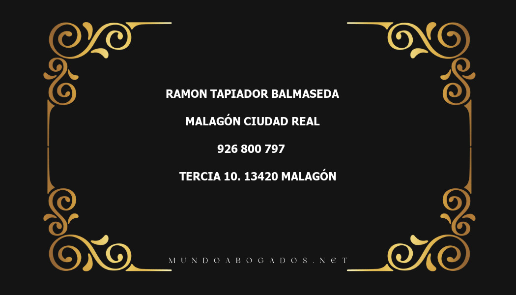 abogado Ramon Tapiador Balmaseda en la localidad de Malagón