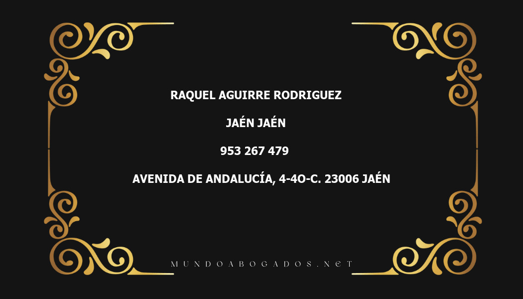 abogado Raquel Aguirre Rodriguez en la localidad de Jaén