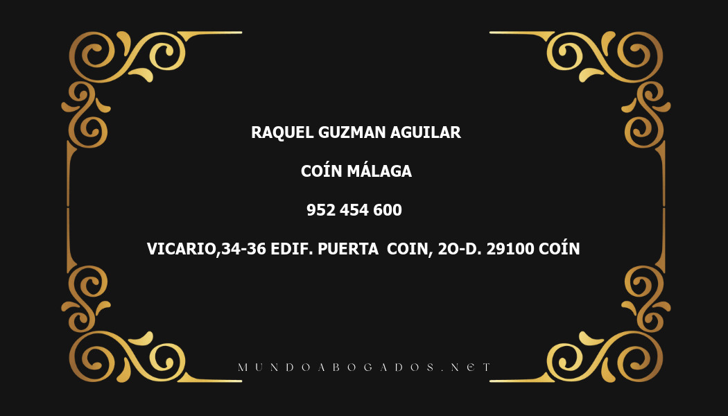 abogado Raquel Guzman Aguilar en la localidad de Coín