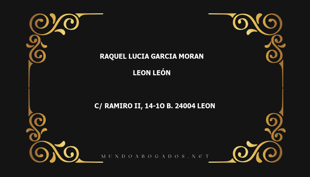 abogado Raquel Lucia Garcia Moran en la localidad de Leon