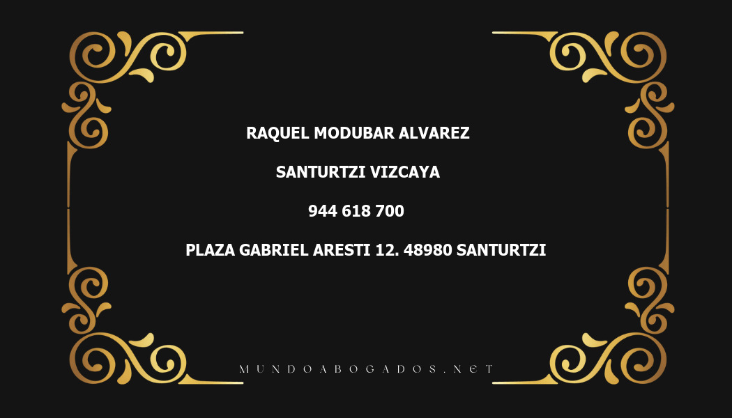 abogado Raquel Modubar Alvarez en la localidad de Santurtzi