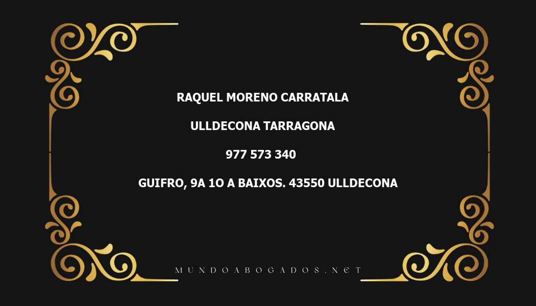 abogado Raquel Moreno Carratala en la localidad de Ulldecona