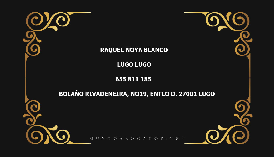 abogado Raquel Noya Blanco en la localidad de Lugo