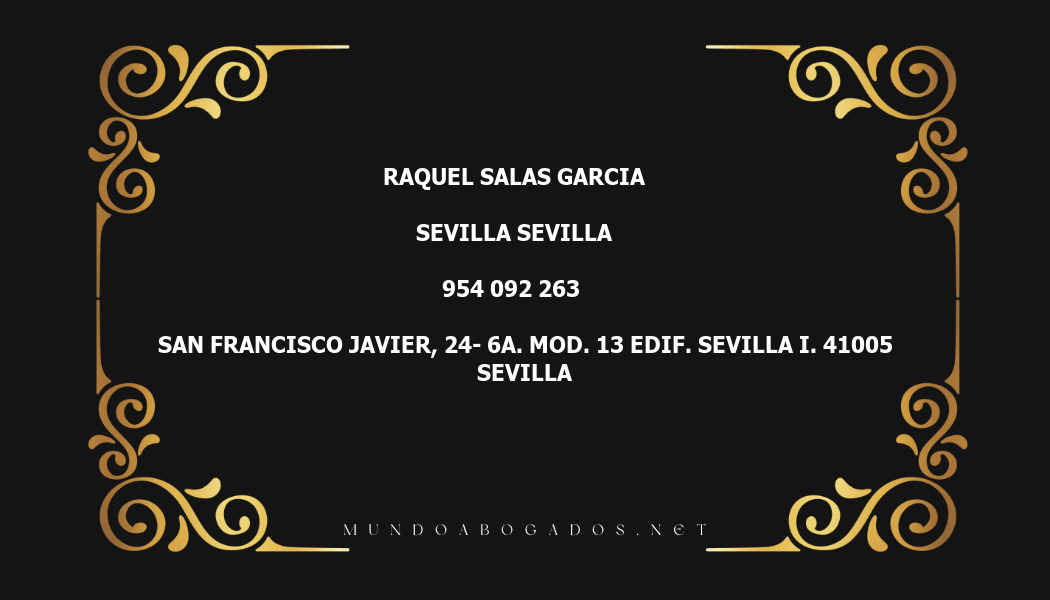 abogado Raquel Salas Garcia en la localidad de Sevilla