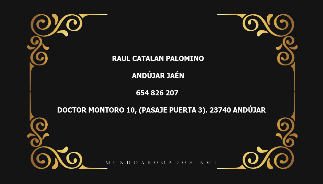 abogado Raul Catalan Palomino en la localidad de Andújar