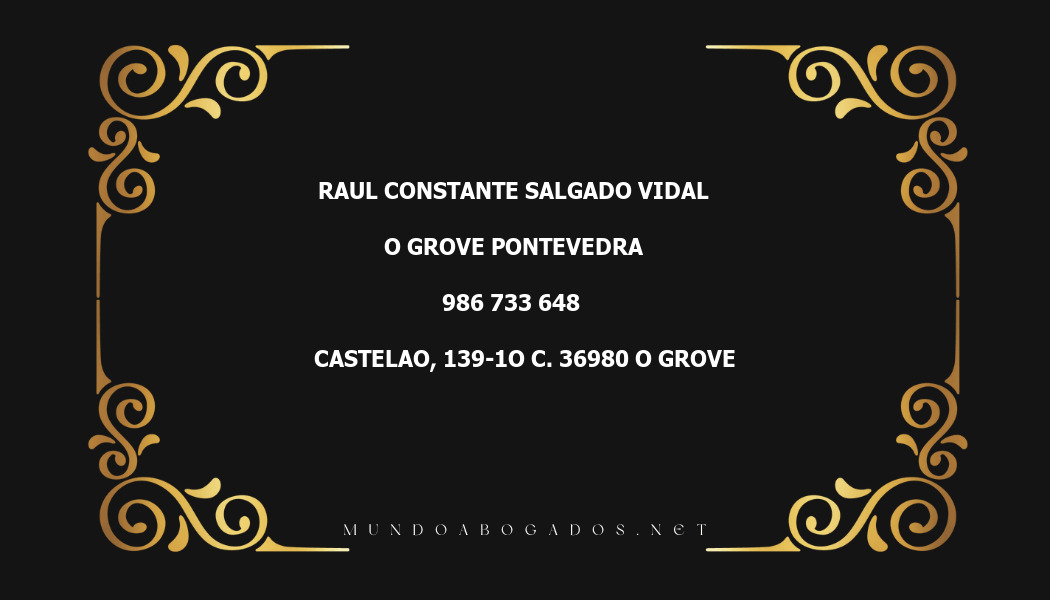 abogado Raul Constante Salgado Vidal en la localidad de O Grove