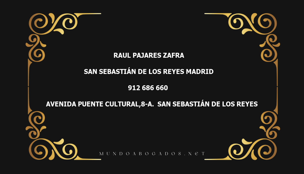 abogado Raul Pajares Zafra en la localidad de San Sebastián de los Reyes