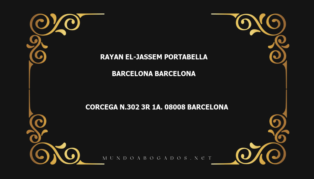 abogado Rayan El-Jassem Portabella en la localidad de Barcelona