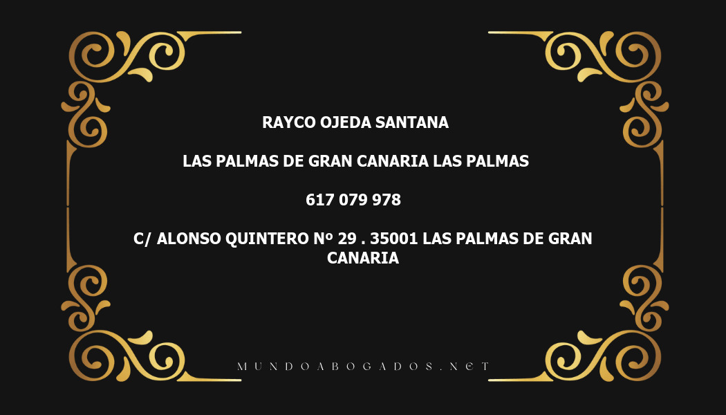 abogado Rayco Ojeda Santana en la localidad de Las Palmas de Gran Canaria