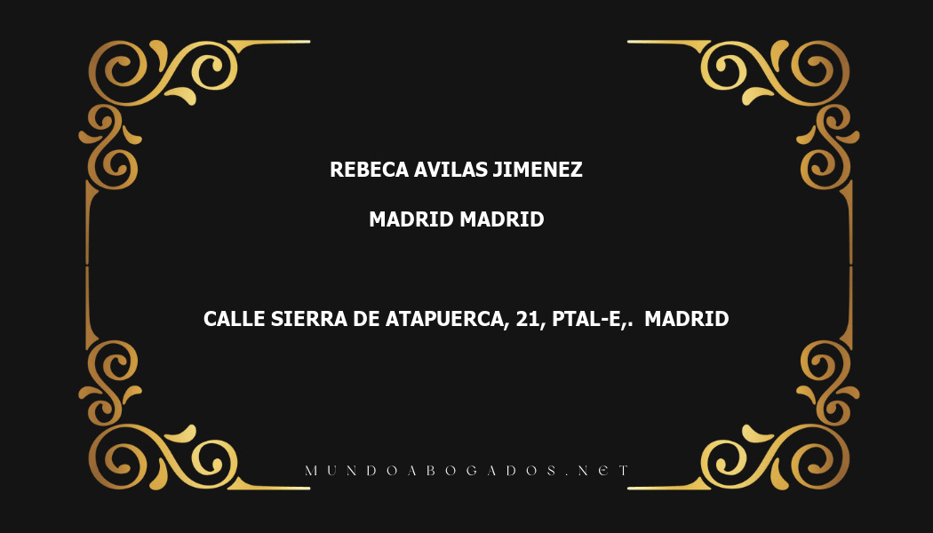 abogado Rebeca Avilas Jimenez en la localidad de Madrid