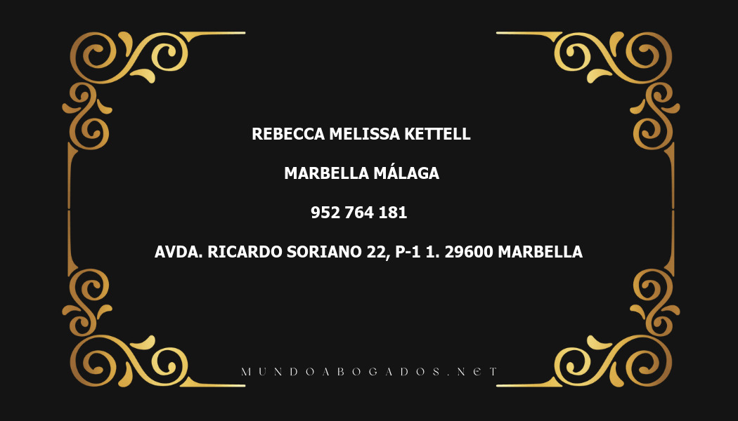 abogado Rebecca Melissa Kettell en la localidad de Marbella