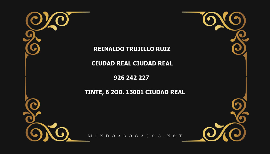 abogado Reinaldo Trujillo Ruiz en la localidad de Ciudad Real