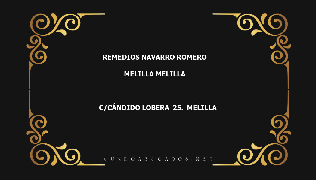 abogado Remedios Navarro Romero en la localidad de Melilla