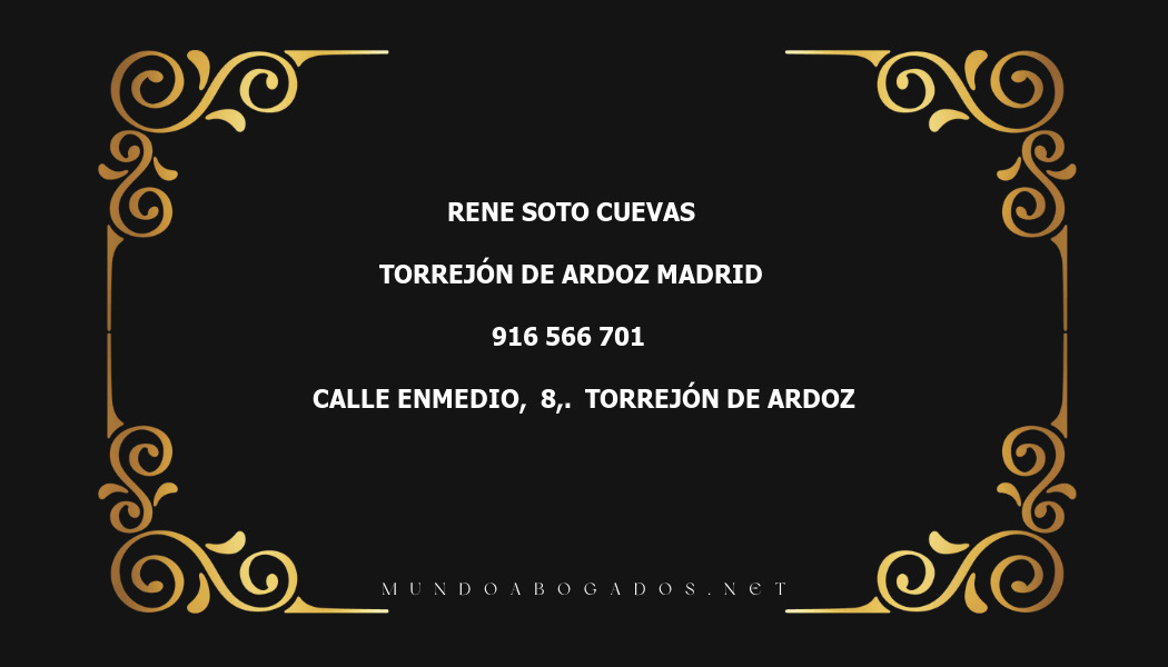 abogado Rene Soto Cuevas en la localidad de Torrejón de Ardoz