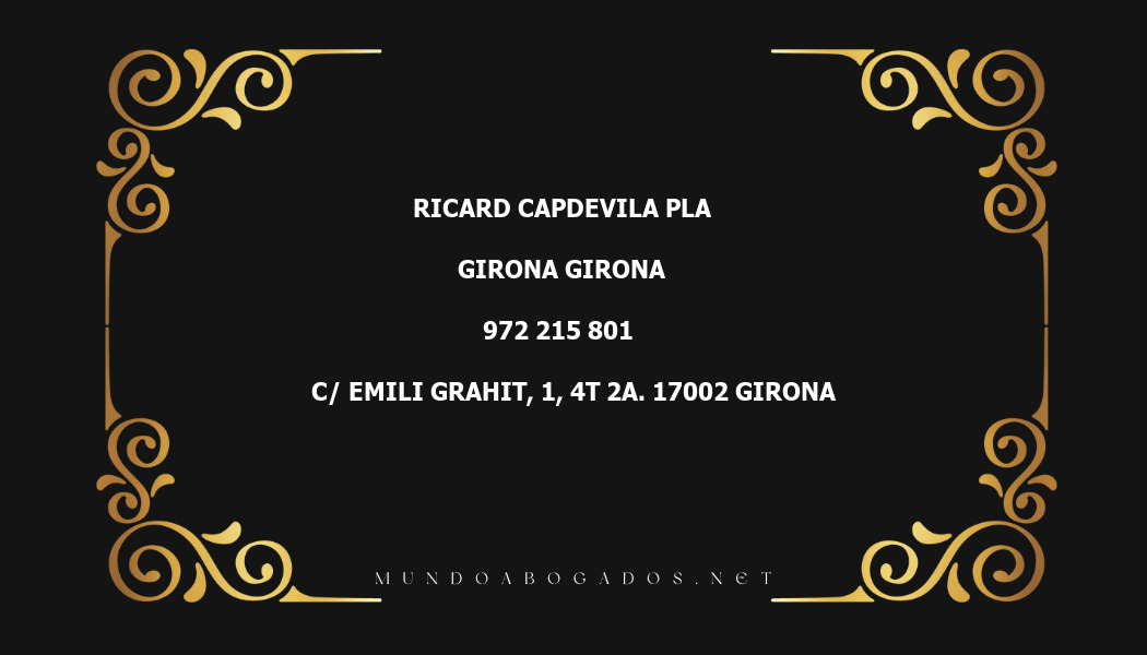 abogado Ricard Capdevila Pla en la localidad de Girona