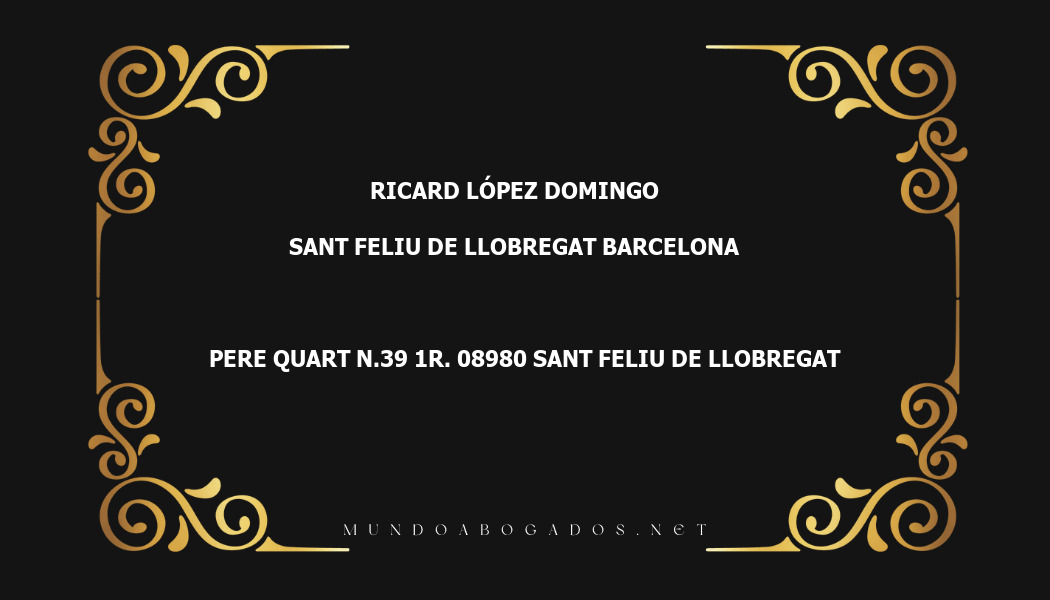 abogado Ricard López Domingo en la localidad de Sant Feliu de Llobregat