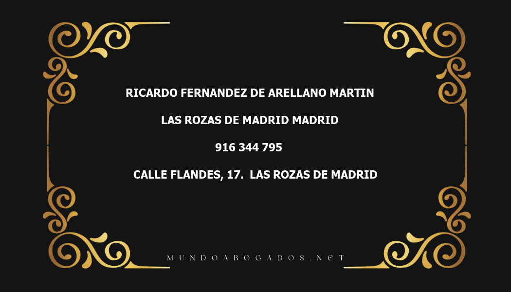 abogado Ricardo Fernandez De Arellano Martin en la localidad de Las Rozas de Madrid