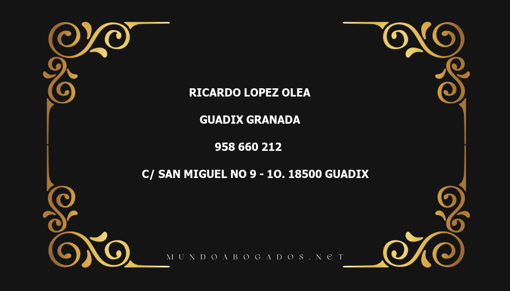 abogado Ricardo Lopez Olea en la localidad de Guadix