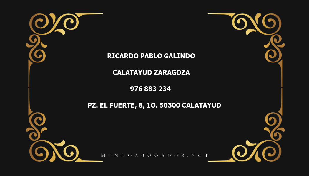 abogado Ricardo Pablo Galindo en la localidad de Calatayud