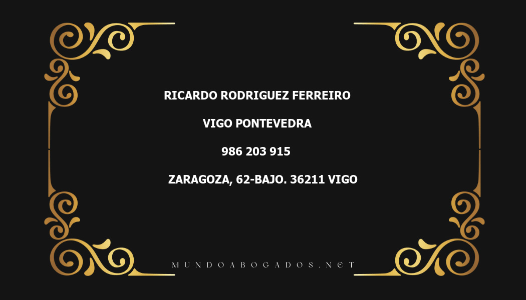 abogado Ricardo Rodriguez Ferreiro en la localidad de Vigo