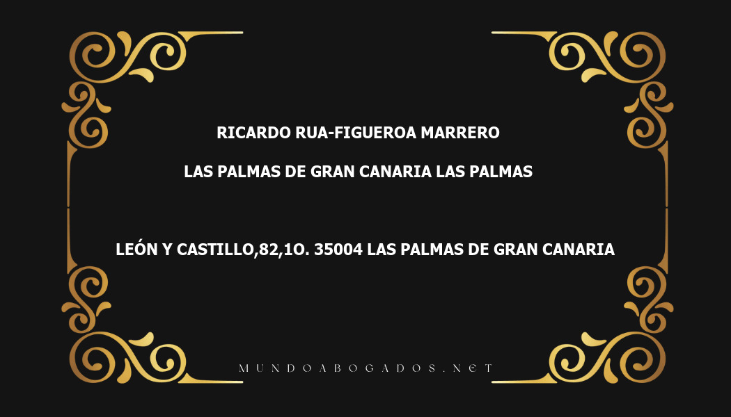 abogado Ricardo Rua-Figueroa Marrero en la localidad de Las Palmas de Gran Canaria