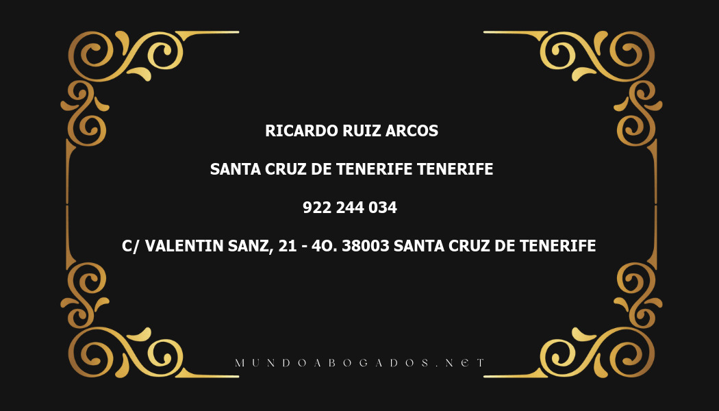 abogado Ricardo Ruiz Arcos en la localidad de Santa Cruz de Tenerife