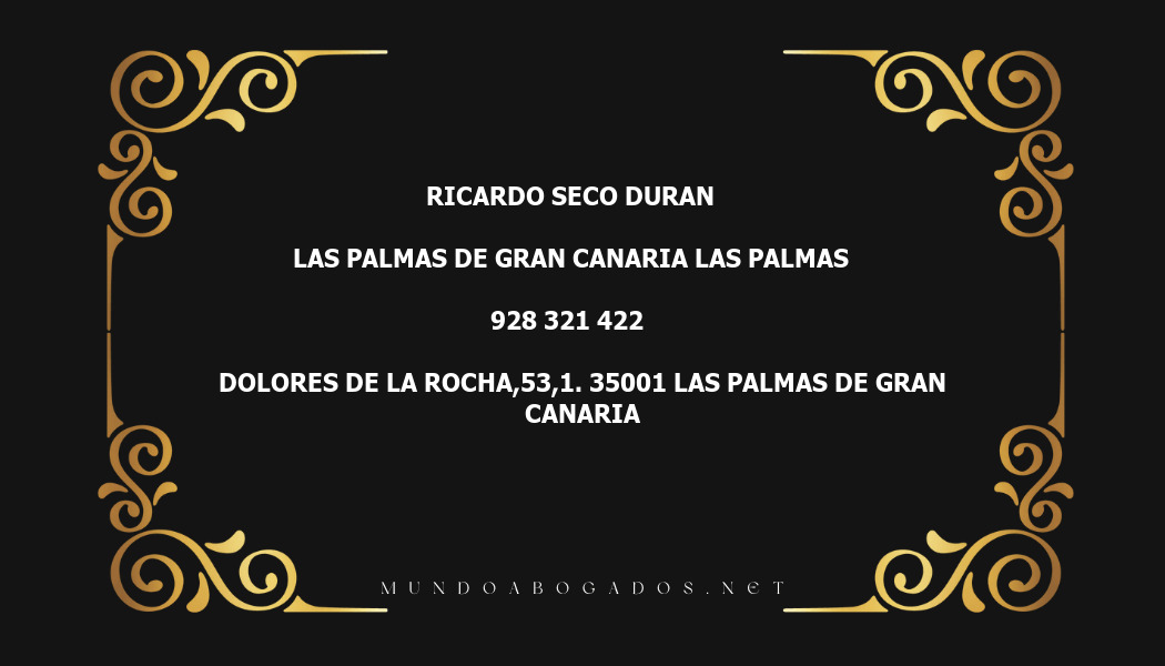 abogado Ricardo Seco Duran en la localidad de Las Palmas de Gran Canaria