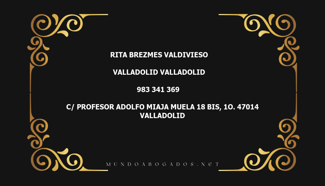 abogado Rita Brezmes Valdivieso en la localidad de Valladolid