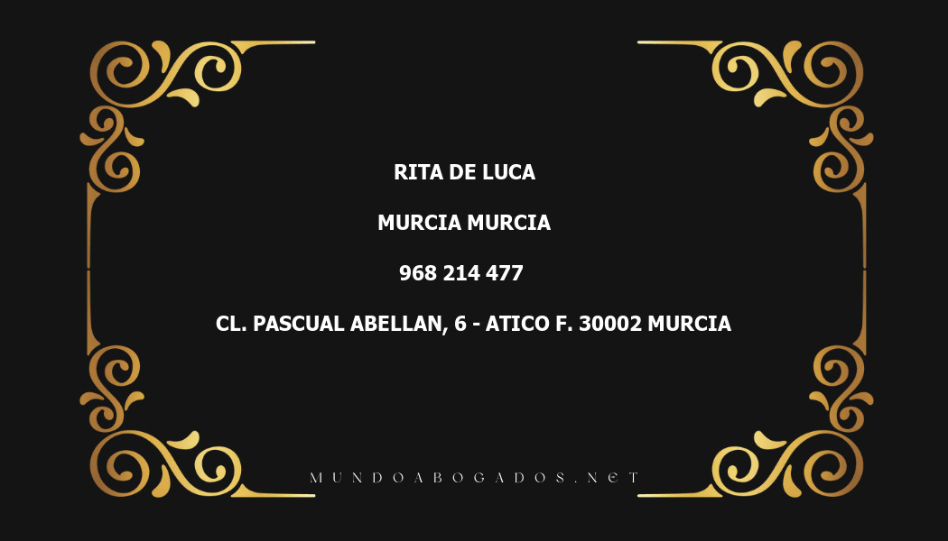 abogado Rita De Luca en la localidad de Murcia