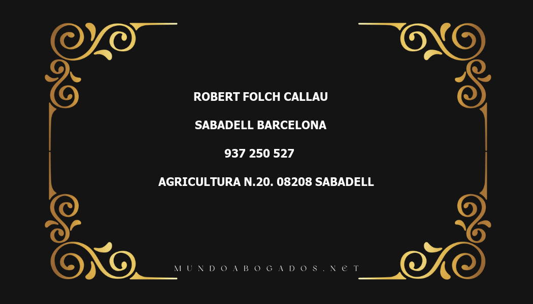 abogado Robert Folch Callau en la localidad de Sabadell