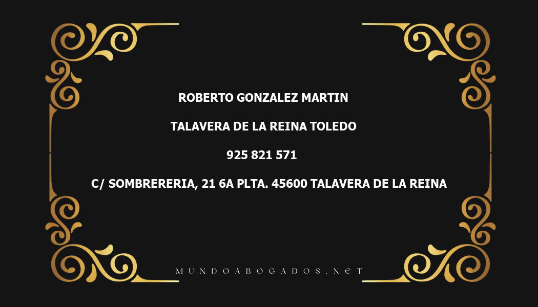 abogado Roberto Gonzalez Martin en la localidad de Talavera de la Reina