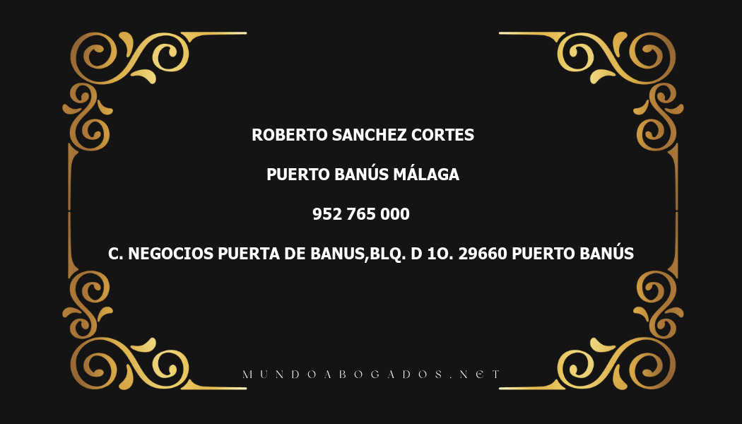 abogado Roberto Sanchez Cortes en la localidad de Puerto Banús