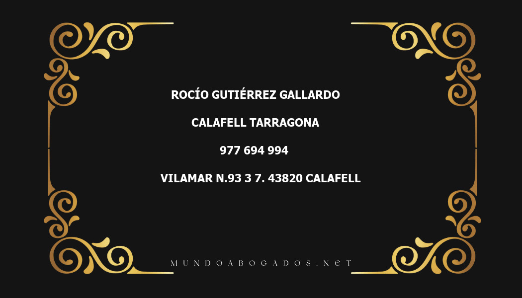 abogado Rocío Gutiérrez Gallardo en la localidad de Calafell