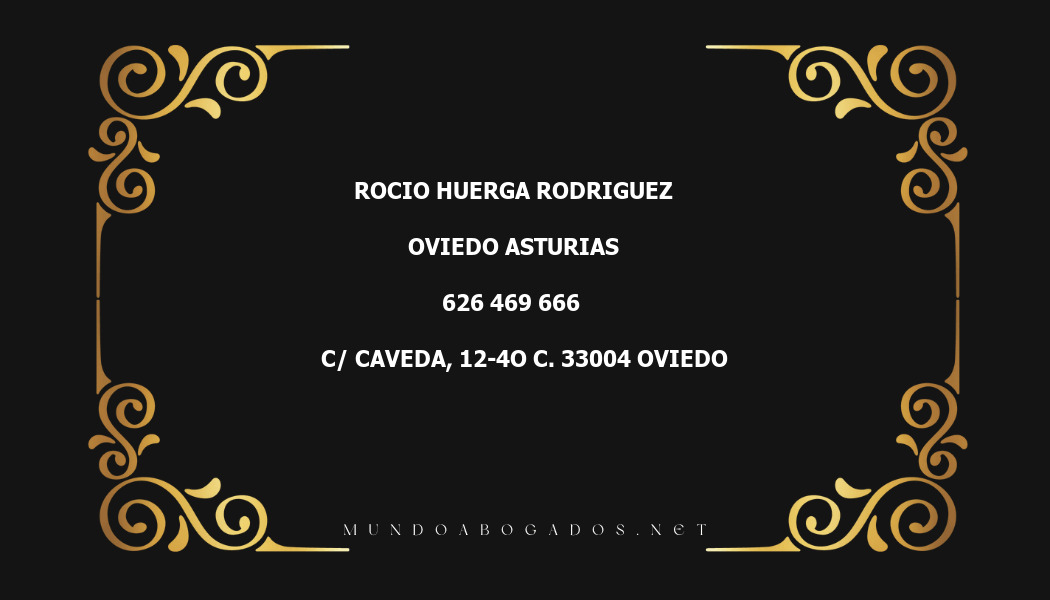 abogado Rocio Huerga Rodriguez en la localidad de Oviedo