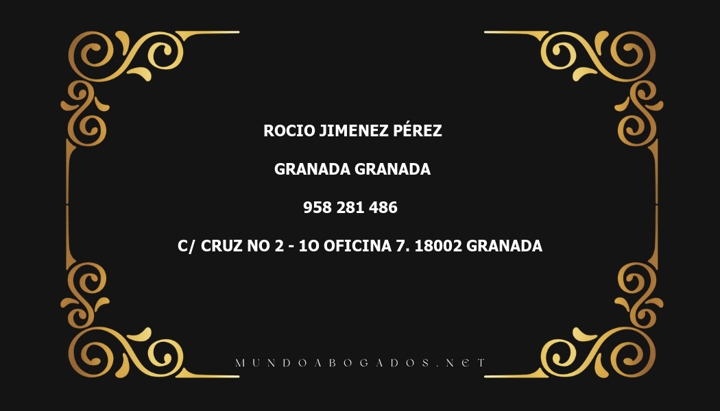 abogado Rocio Jimenez Pérez en la localidad de Granada