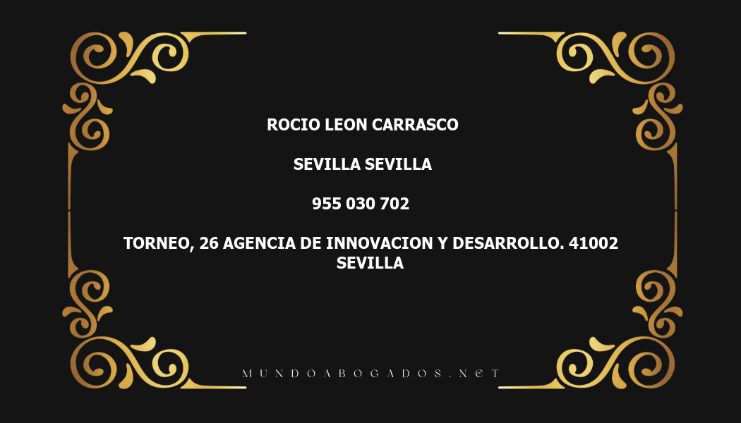 abogado Rocio Leon Carrasco en la localidad de Sevilla