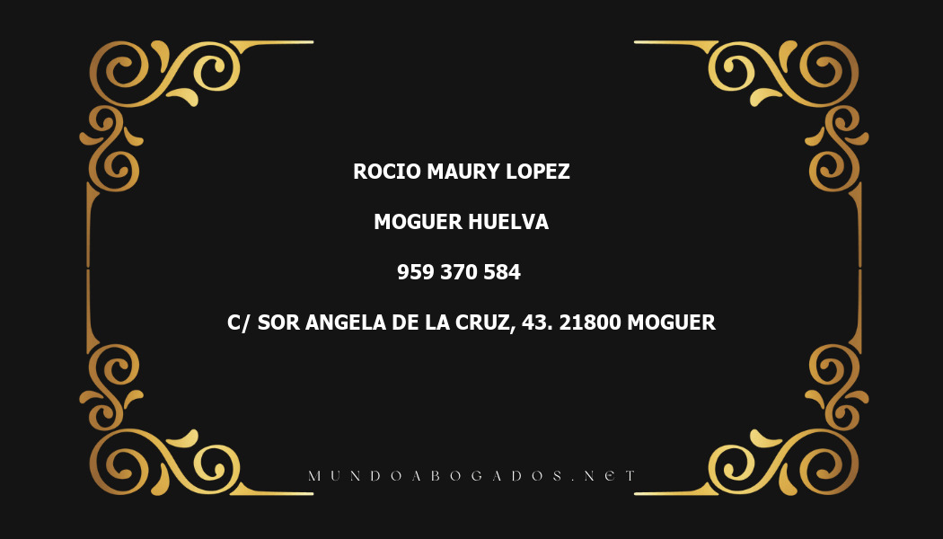 abogado Rocio Maury Lopez en la localidad de Moguer