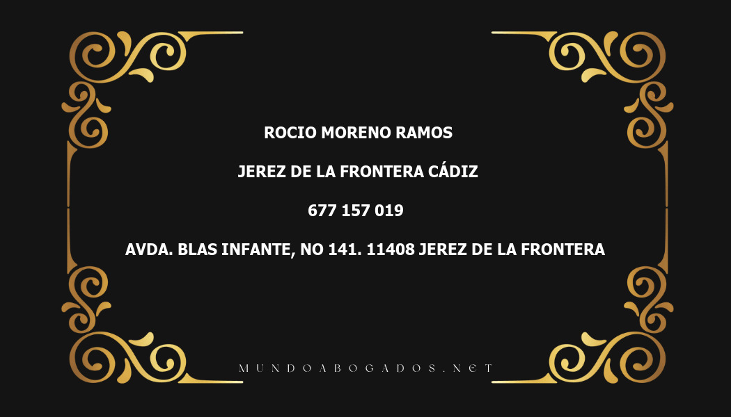 abogado Rocio Moreno Ramos en la localidad de Jerez de la Frontera