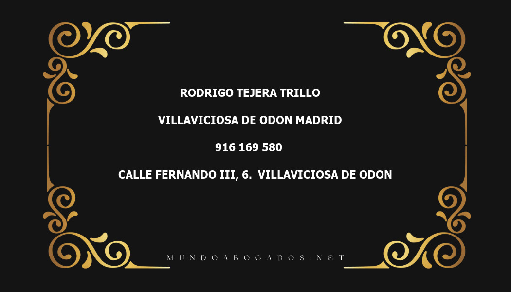 abogado Rodrigo Tejera Trillo en la localidad de Villaviciosa de Odon