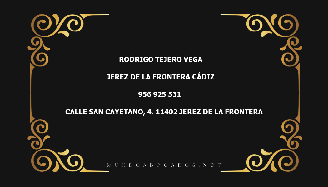 abogado Rodrigo Tejero Vega en la localidad de Jerez de la Frontera