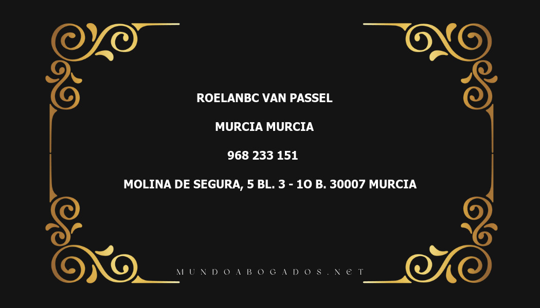 abogado Roelanbc Van Passel en la localidad de Murcia