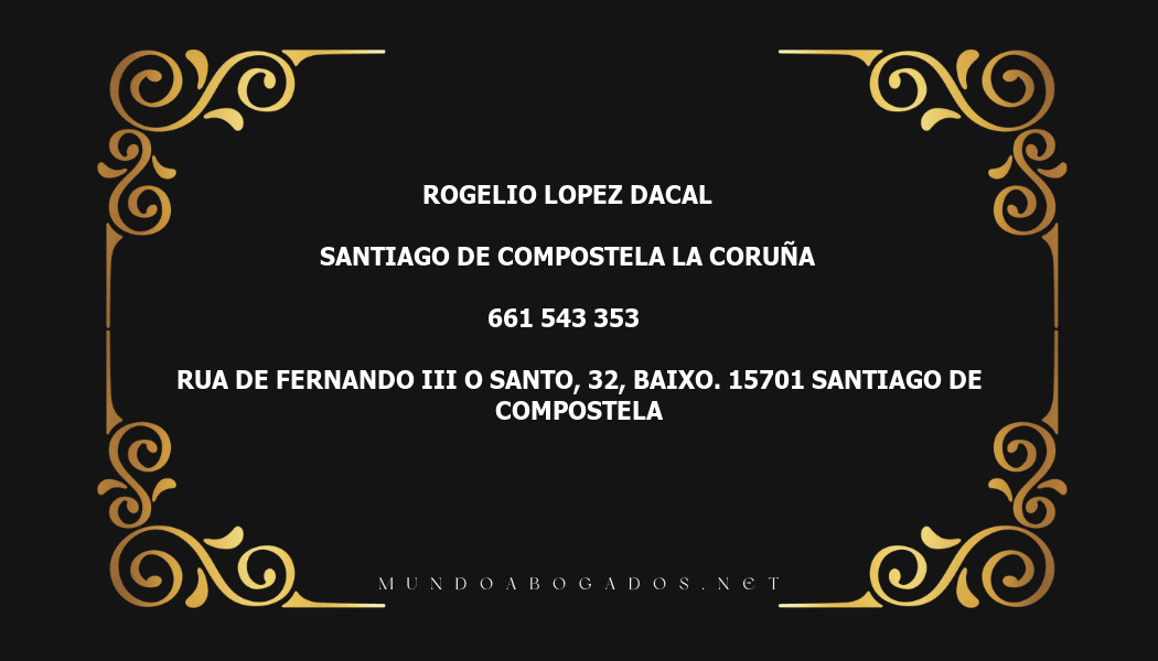 abogado Rogelio Lopez Dacal en la localidad de Santiago de Compostela