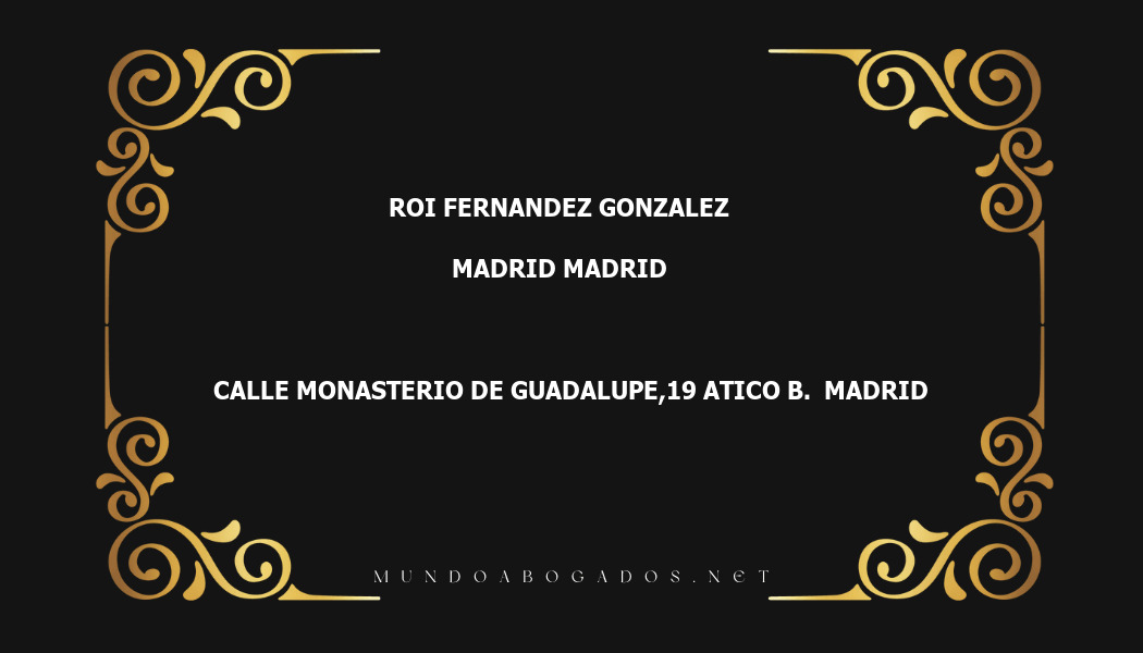 abogado Roi Fernandez Gonzalez en la localidad de Madrid