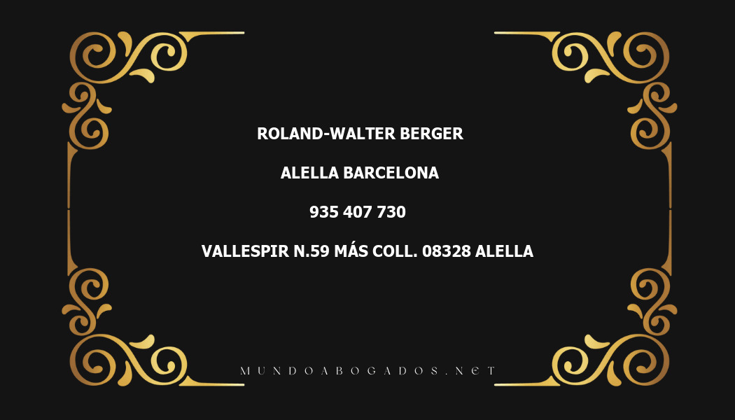 abogado Roland-Walter Berger en la localidad de Alella