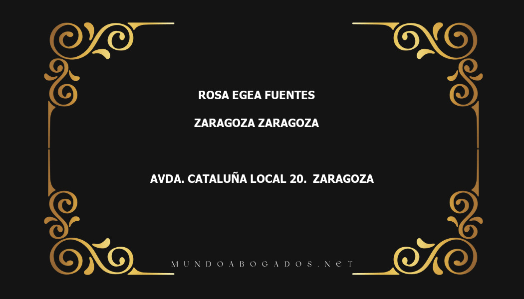 abogado Rosa Egea Fuentes en la localidad de Zaragoza