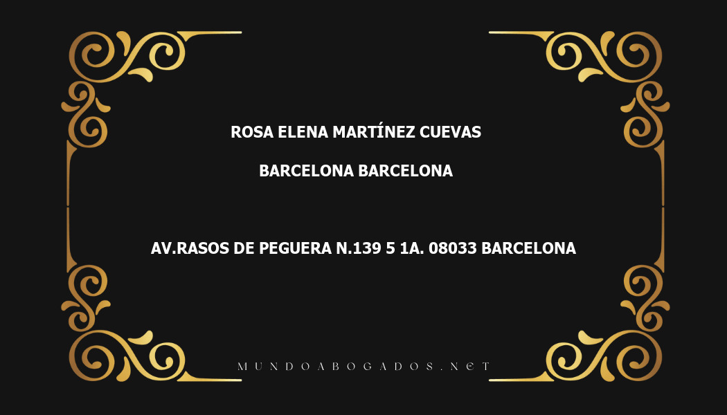 abogado Rosa Elena Martínez Cuevas en la localidad de Barcelona