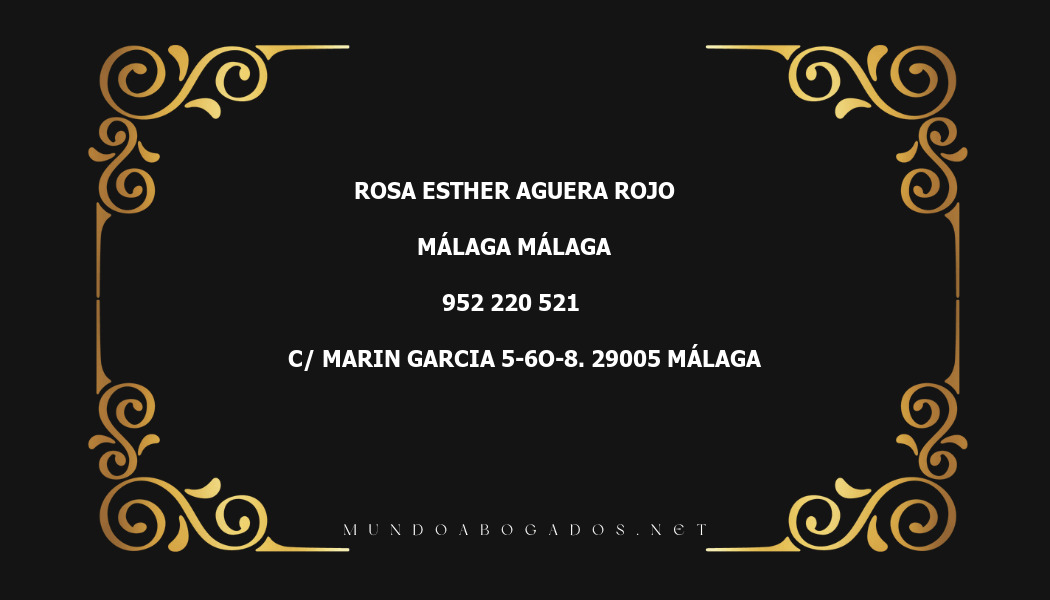 abogado Rosa Esther Aguera Rojo en la localidad de Málaga