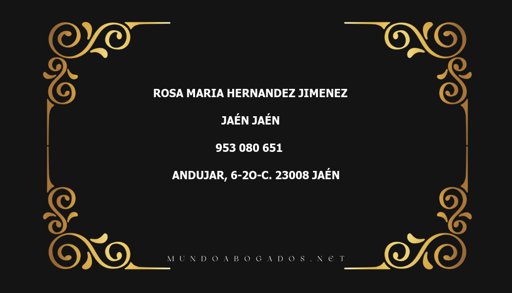 abogado Rosa Maria Hernandez Jimenez en la localidad de Jaén